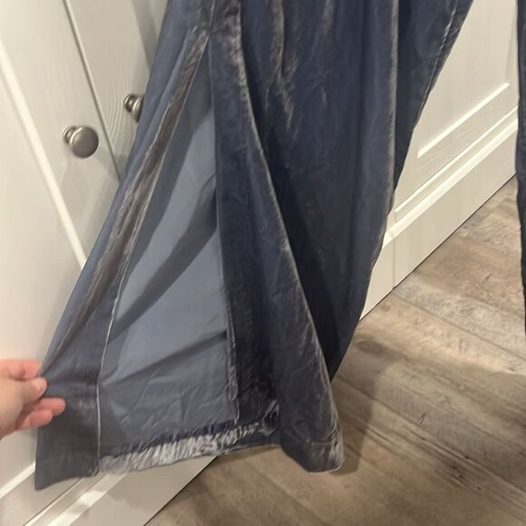 BY ANTHROPOLOGIE (NWT) The Femme Velvet Jumpsuit, Dusty Blue, Size 12 - Picture 7 of 15